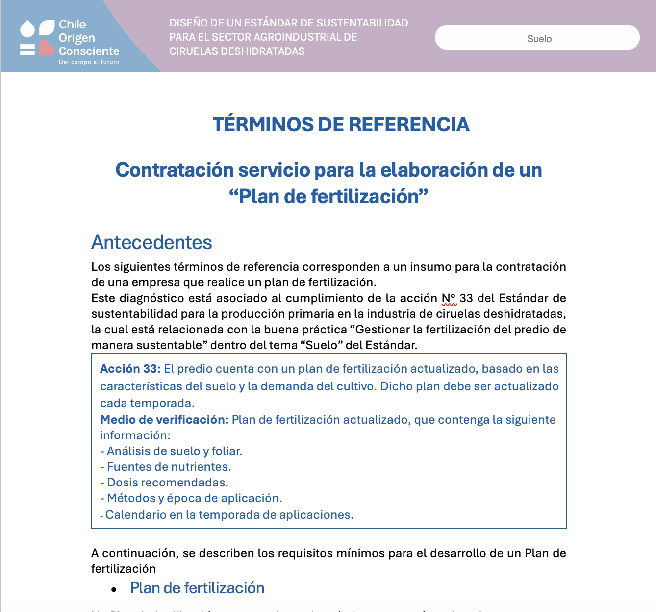 TDR Plan de fertilización