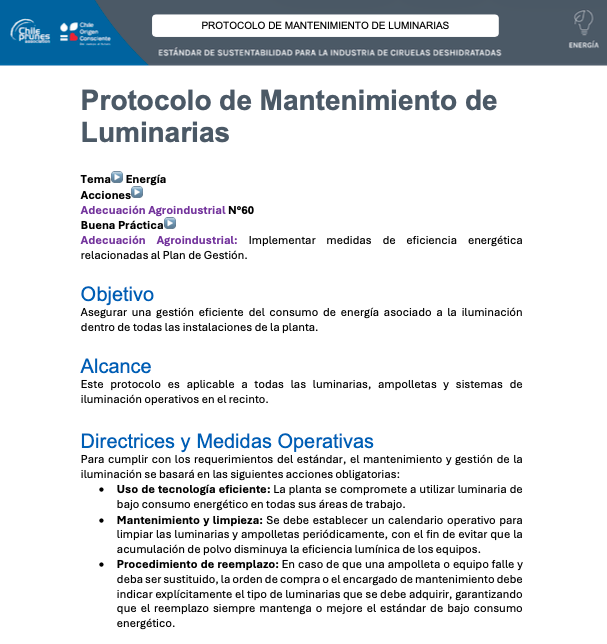 Luminaire Maintenance Protocol